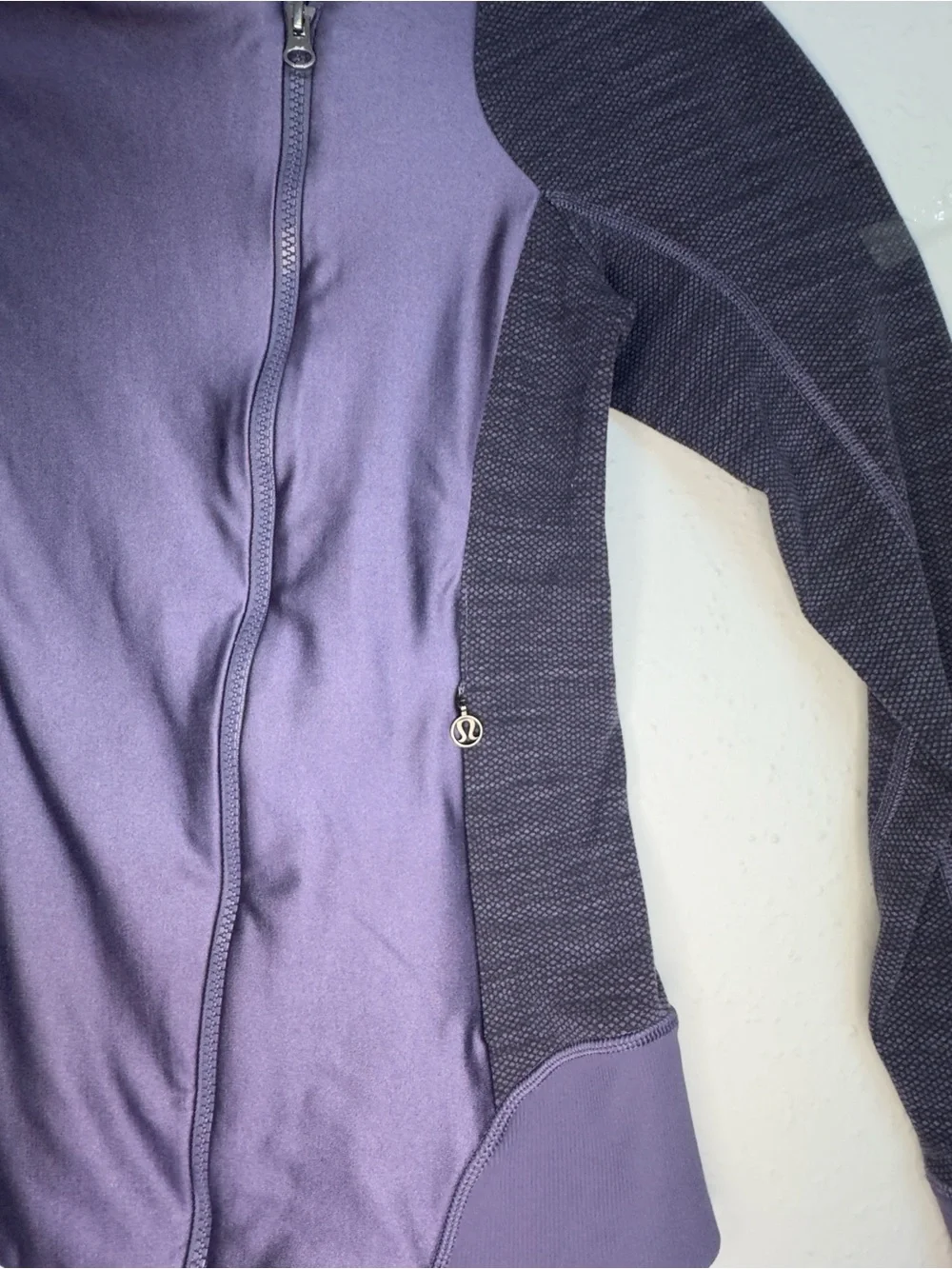lululemon athletica Two-Tone Dark Purple Asymmetrical Zip Bomber Jacket